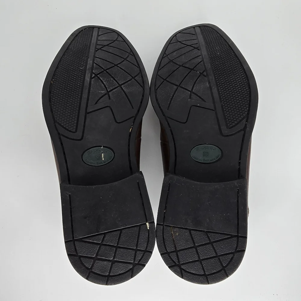 SANDRO Leather Loafers Soft Comfort Gel Dark Brown Mens US 10.5‎ D